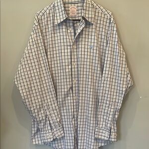 Men's Blue Checkered long sleeve shirt brooks brothers large